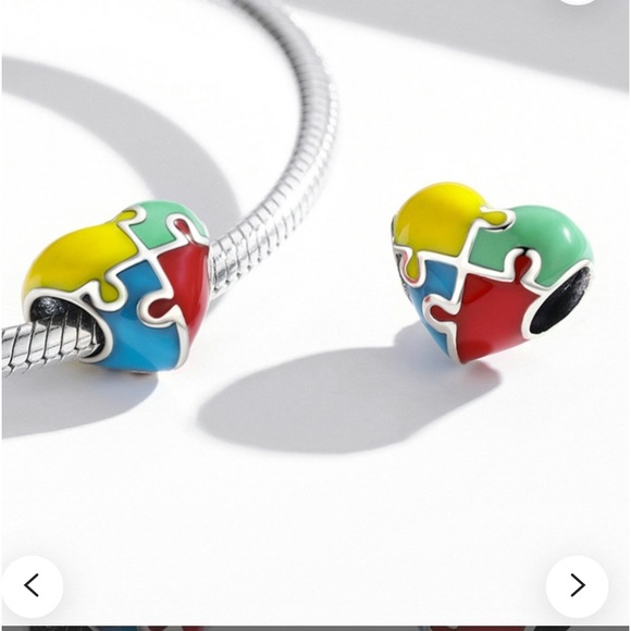 ❤️💙💜💛💚🧡SILVER HEART JIGSAW PUZZLE CHARM FOR AUTISM AWARENESS🧡💚💛💜💙❤️ - Picture 9 of 9